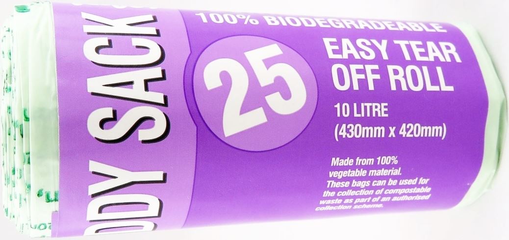 TUFFY COMPOSTABLE BIODEGRADABLE CADDY BIN BAG 10 LTR 25/PK. CADDY25 10807 \\\CADDY25