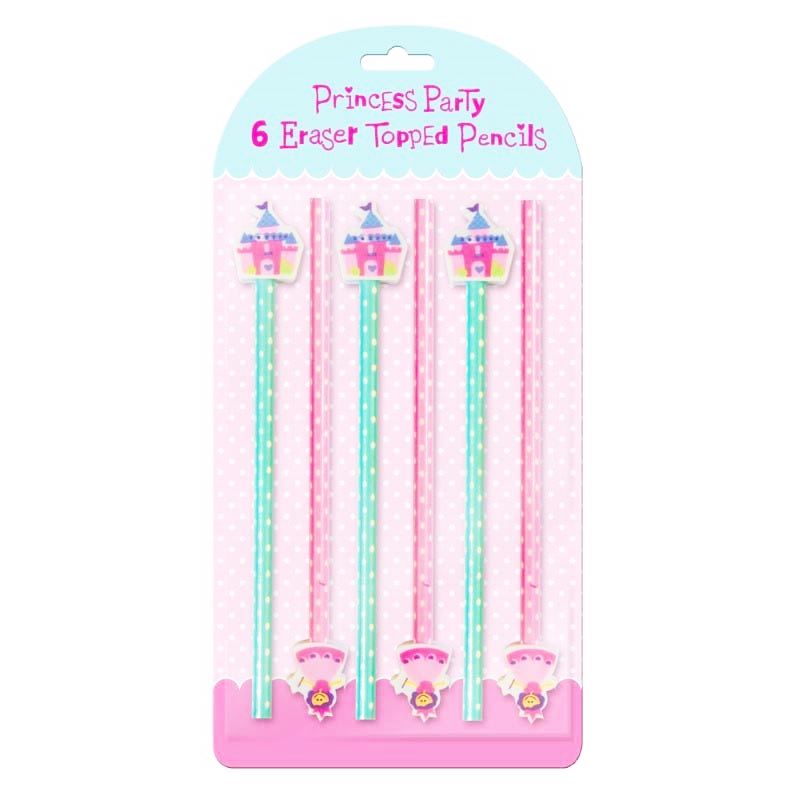 6 PRINCESS PENCILS WITH ERASER TOPPERS. CAPA \\\CAPA