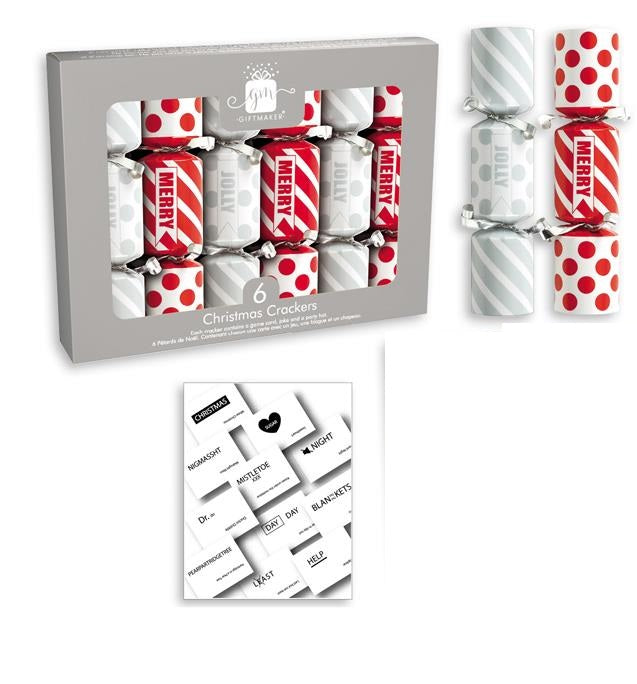 GIFTMAKER 6 SILVER CHRISTMAS CRACKERS 6 INCH. XAJGS101B SILVER \\\CCNPSIL