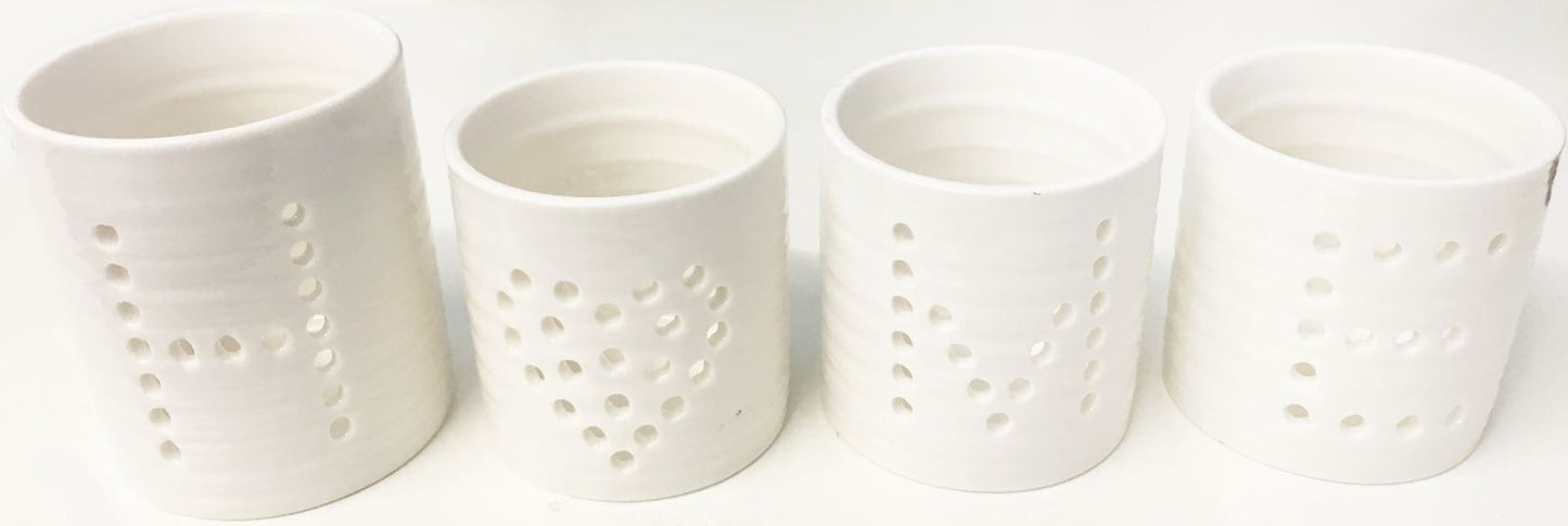 HOME LETTER MINI TEA LIGHT CANDLE HOLDER SET. CH5623HOME \\\CH5623HOME
