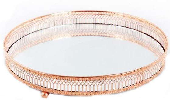 28CM COPPER MIRROR BASE CANDLE PLATE. CH5760 \\\CH5760