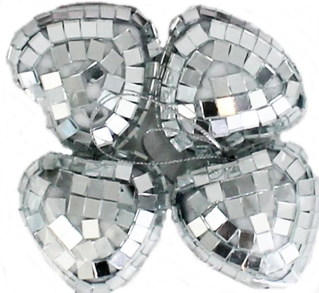 SET OF 4 CRAFT MIRROR EMBELLISHMENT MINI HEART. CR0298HEART \\\CR0298HEART