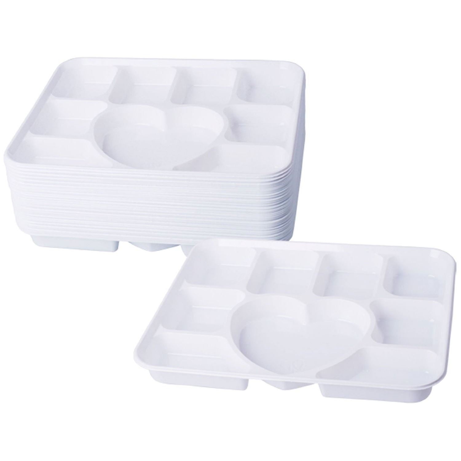 50PC DELUXE HEAVY DUTY 9 COMP HEART PLASTIC PLATE. DD9704 \\\D20045