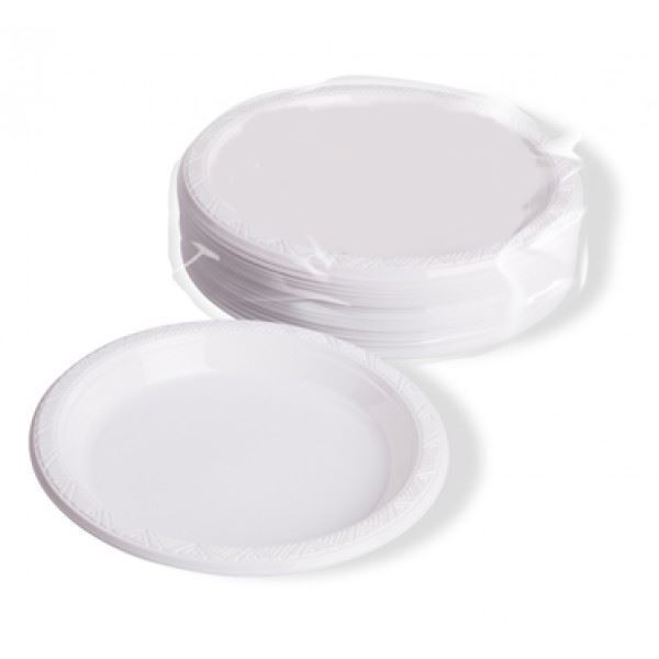 10.25 INCH DELUXE HEAVY DUTY PLASTIC DINNER PLATES - 50PC. DD9690 \\\DD9690