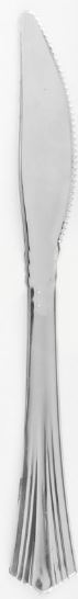 KNIVES - CHROME LOOK SILVER PLASTIC DISPOSABLE PICNIC CUTLERY (18 PIECES). DE014 \\\DE014