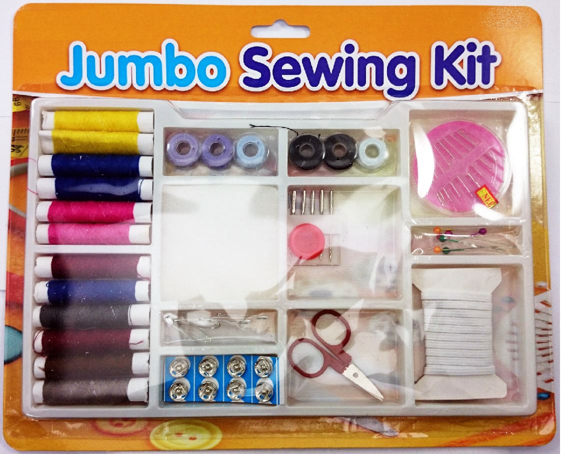 JUMBO SEWING KIT THREADS - BOBINS - SEWING MACHINE NEEDLES - ELAS.... DGI0319 \\\DGI0319