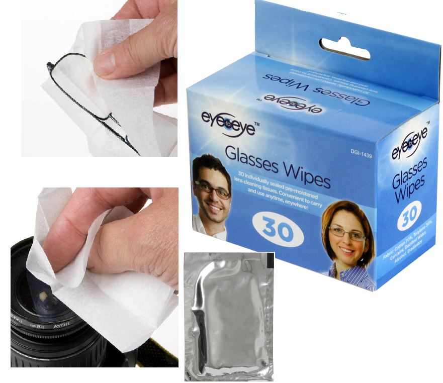 PACK OF 30 GLASS WIPES 310723  058290. DGI0435 \\\DGI0435