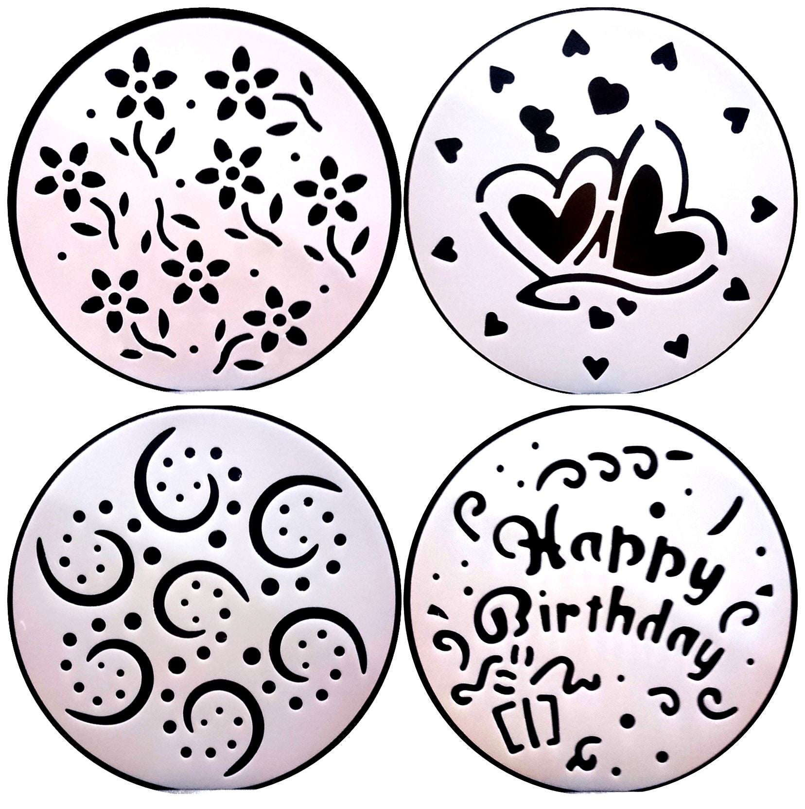 4PCS CAKE STENCILS SET - SMALL 15CM. DGI1080 \\\DGI1080