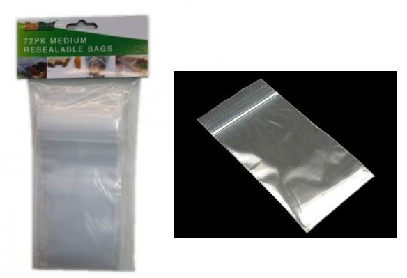 PACK OF 72 MEDIUM RESEALABLE BAGS 14 X 8CM. DGI1114A \\\DGI1114
