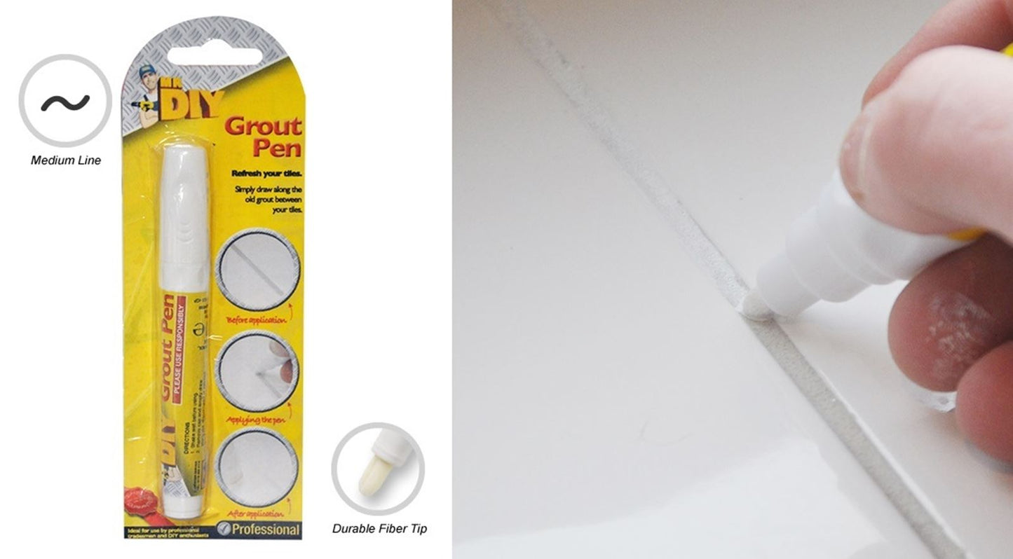 WHITE GROUT PEN TILE BATHROOM ANTI MOULD WATERPROOF HOME HH5337 42912. RY3331 \\\DGI1991
