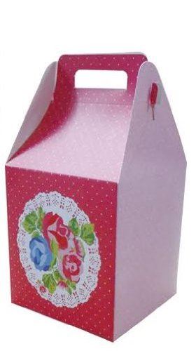 2 ROSE / POLKA DOT DESIGN VINTAGE GIFT BOX / BAG (CAKE / SWEETS / CHOCOLATE / CHRISTMAS / TEA PARTY). DGI4007 \\\DGI4007