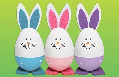 3 SPOTTY BUNNY CHARACTER EGGS EASTER BONNET PARTY DECORATION KIDS PINK BLUE PURPLE. DP06345PINK \\\DP06345PINK