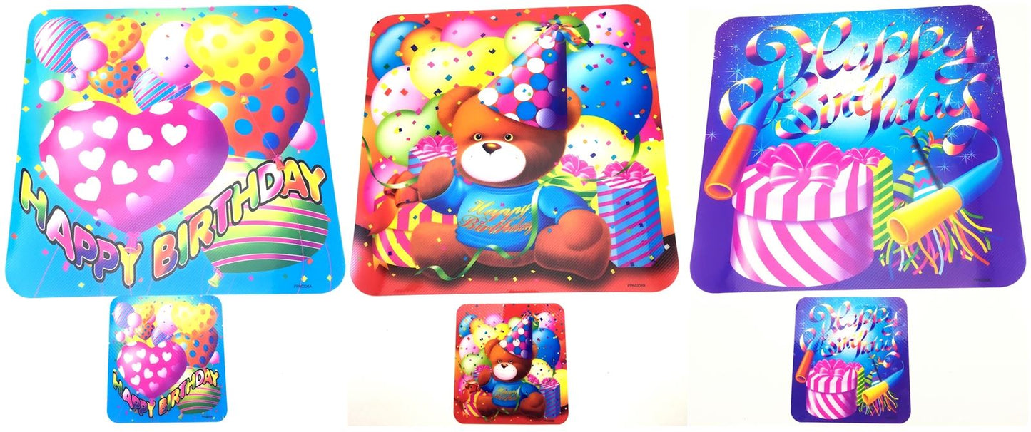 ASSORTED DESIGN HAPPY BIRTHDAY MATS COASTERS. DP07171 \\\DP07171