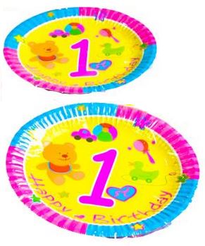 12PK 1ST BIRTHDAY PLATES. DP07435 \\\DP07435