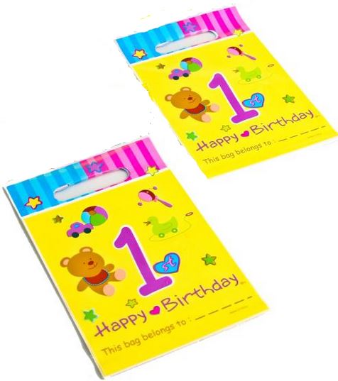 12PK 1ST BIRTHDAY LOOT BAGS. DP07441 \\\DP07441