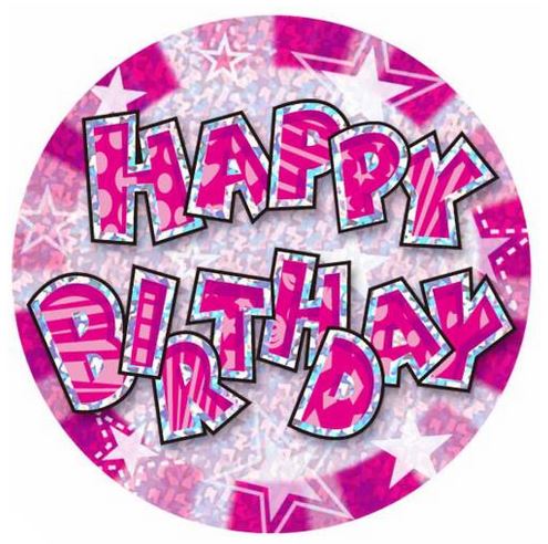 8PK HAPPY BIRTHDAY PLATES PINK. DP07738 \\\DP07738