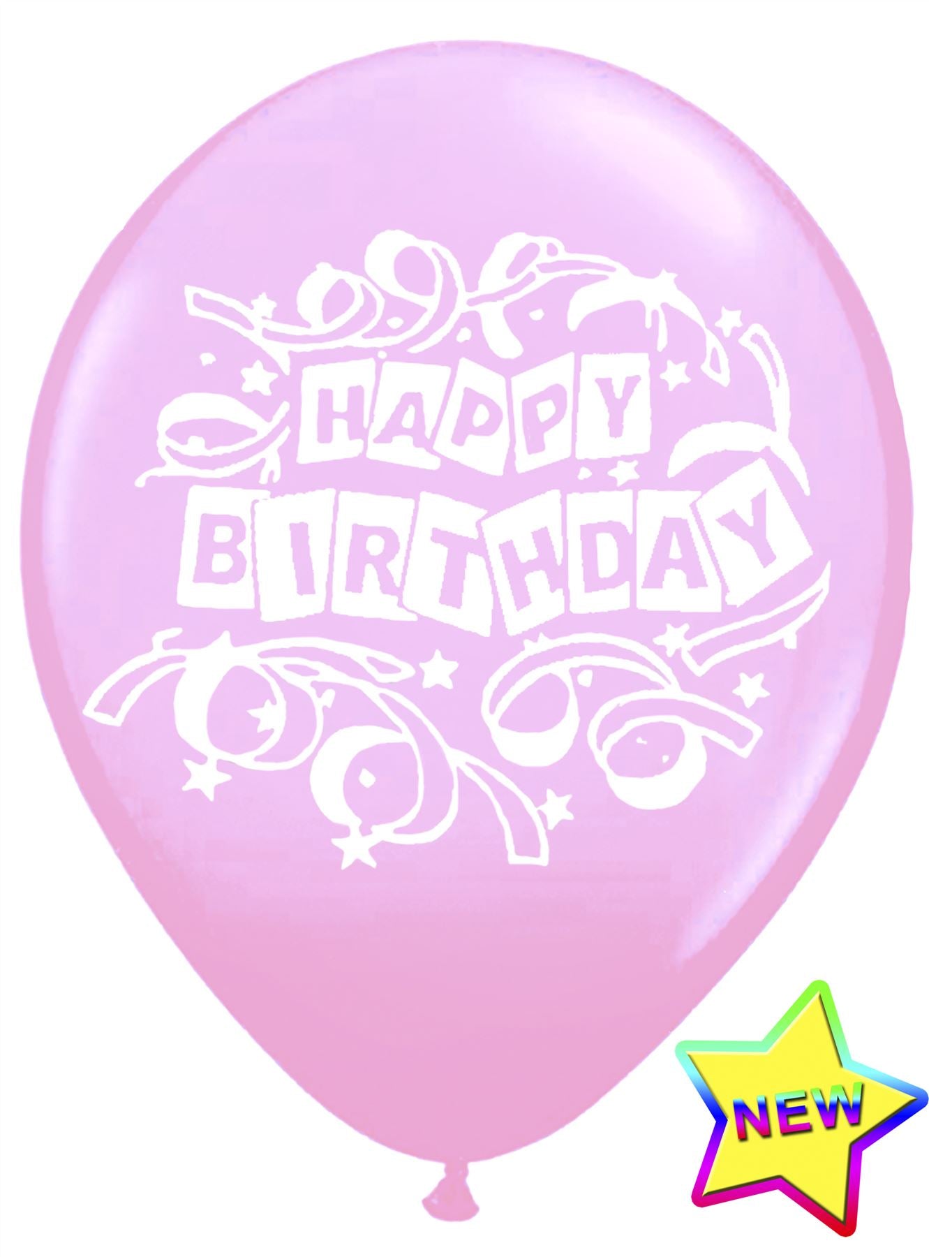 16 PINK HAPPY BIRTHDAY  HAPPY BIRTHDAY BALLOONS - GIRL PARTY DECORATIONS (073386). DP07991 \\\DP07991