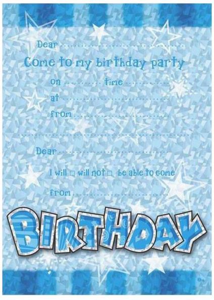 14 HAPPY BIRTHDAY INVITES ENVELOPES BLUE. DP08025 \\\DP08025