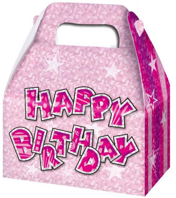 3PK HAPPY BIRTHDAY PARTY BOXES PINK. DP08049 \\\DP08049