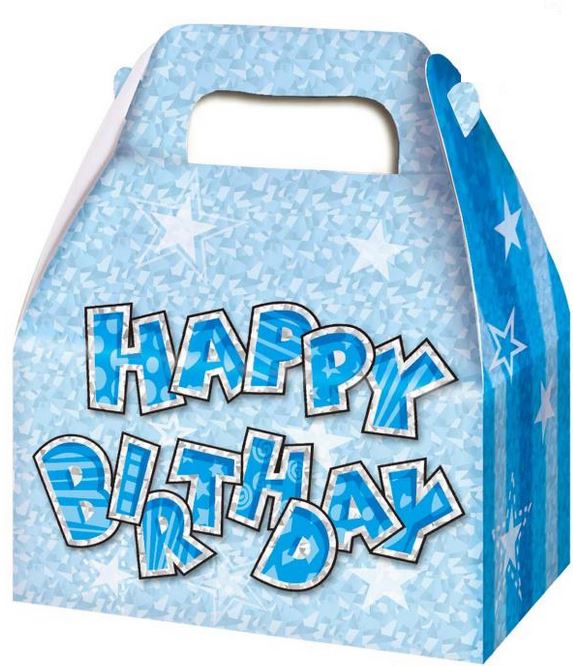 3PK HAPPY BIRTHDAY PARTY BOXES BLUE. DP08050 \\\DP08050