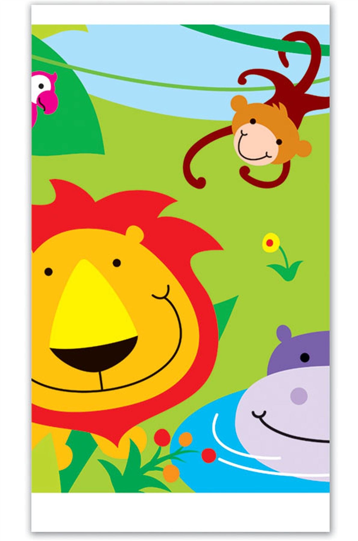 JUNGLE THEME TABLE COVER GIRLS KIDS CHILDRENS BIRTHDAY ZOO  54 X 72. DP09020 \\\DP09020
