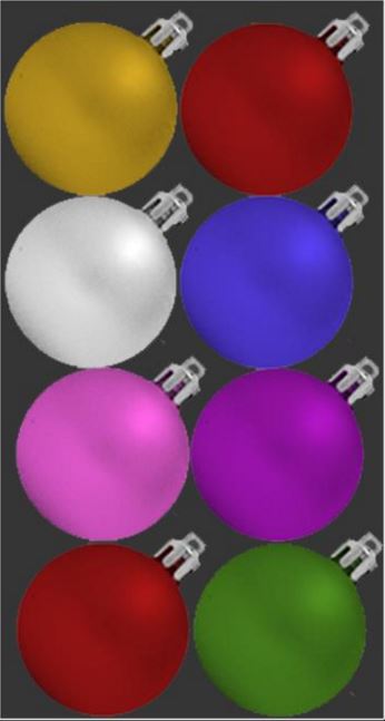 8 BAUBLES MAT MULTICOLOUR ASSORTED COLOUR. DP54001 \\\DP54001