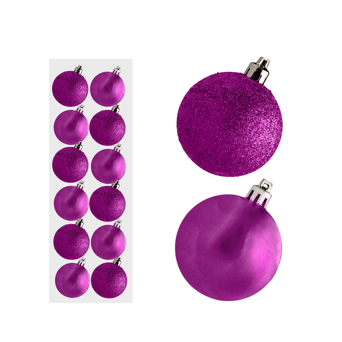 12 FUSCHIA PINK BAUBLES 30MM. DP54015 \\\DP54015