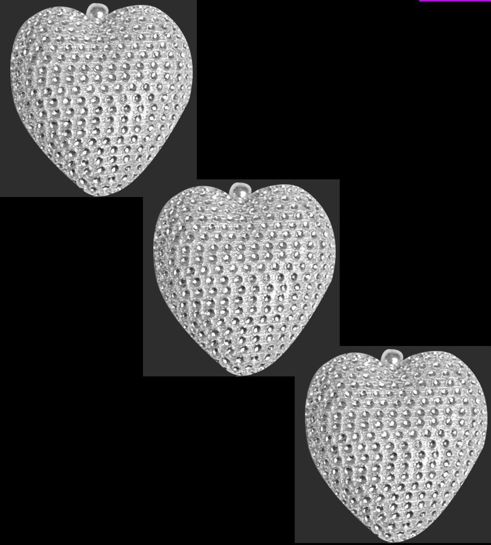 DIAMANTE HEARTS BAUBLES 8CM 3/PK. DP54281 \\\DP54281