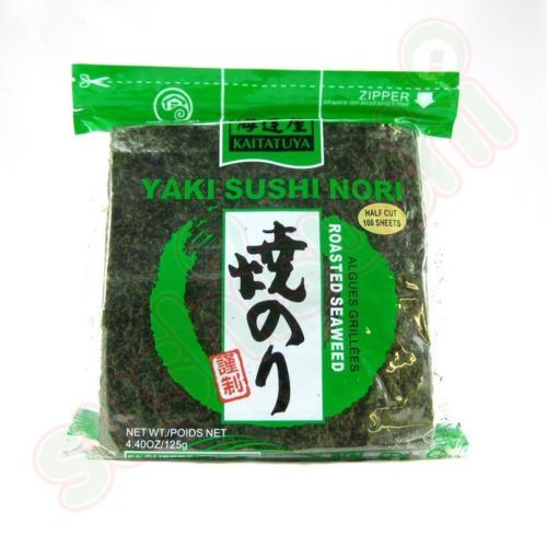 SUSHI NORI SEAWEED HALF SHEETS - GREEN (100 SHEETS). E0041 \\\E0041