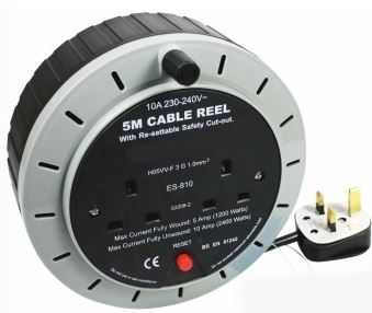 2 WAY EXTENSION REEL WITH RE-SETTABLE SAFETY CUTOUT. ES810 \\\ES810