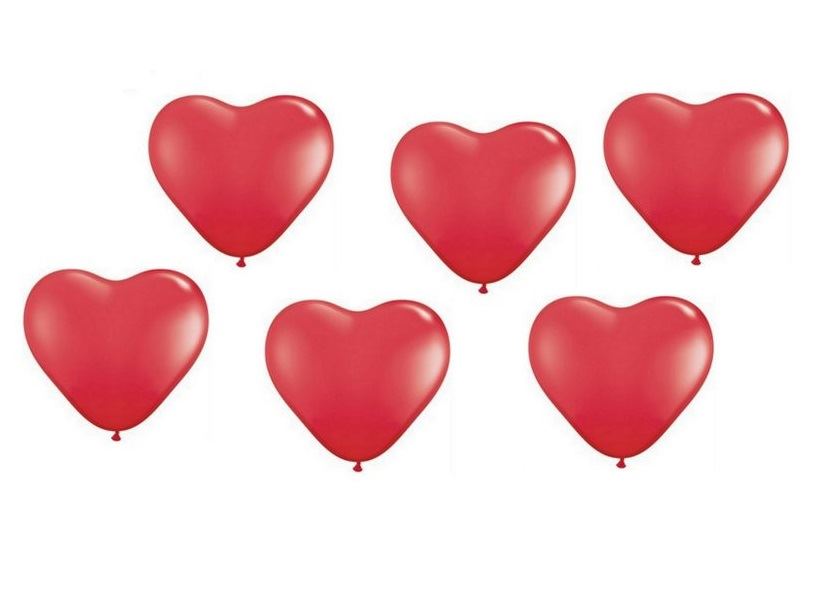 6 HEARTS HELIUM / AIR BALLOONS 12 30CM. EW19041 \\\EW19041
