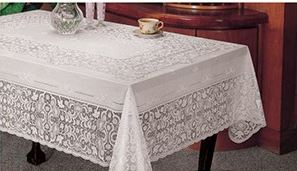 VINYL LACE TABLECLOTH - 100% EMBOSSED VINYL - 60 X 90. F1536432 \\\F1536432