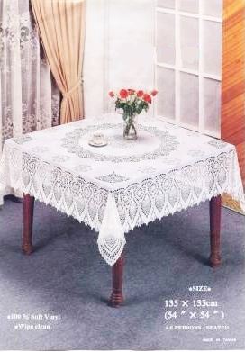 54X54' SQUARE VINYL CROCHET TABLECLOTH. F536449 \\\F536449
