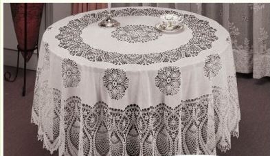 63' ROUND VINYL CROCHET TABLECLOTH. F536456 \\\F536456