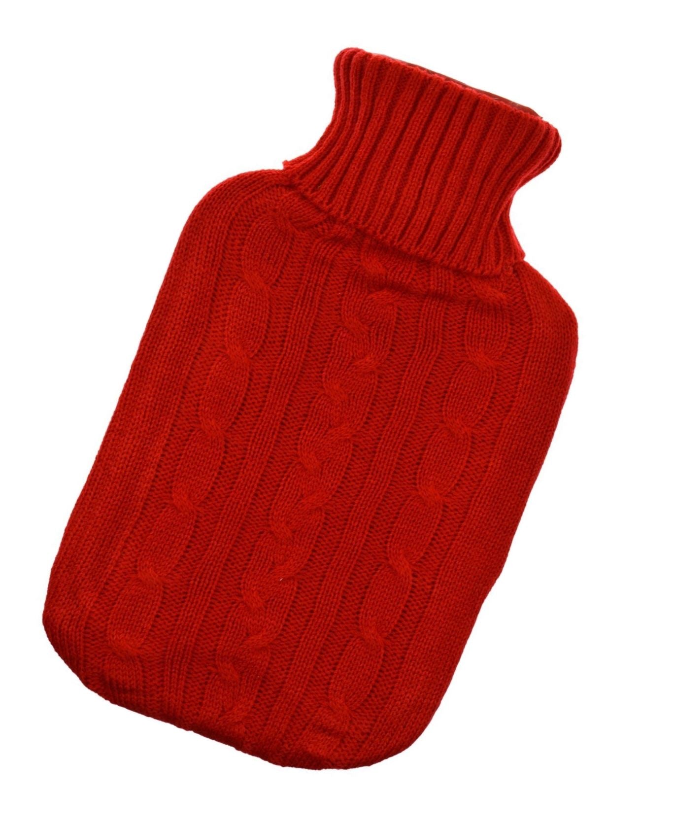 2 LITTER HOT WATER BOTTLE KNITTED COVER RED. FA75461_RED \\\FA75461_RED