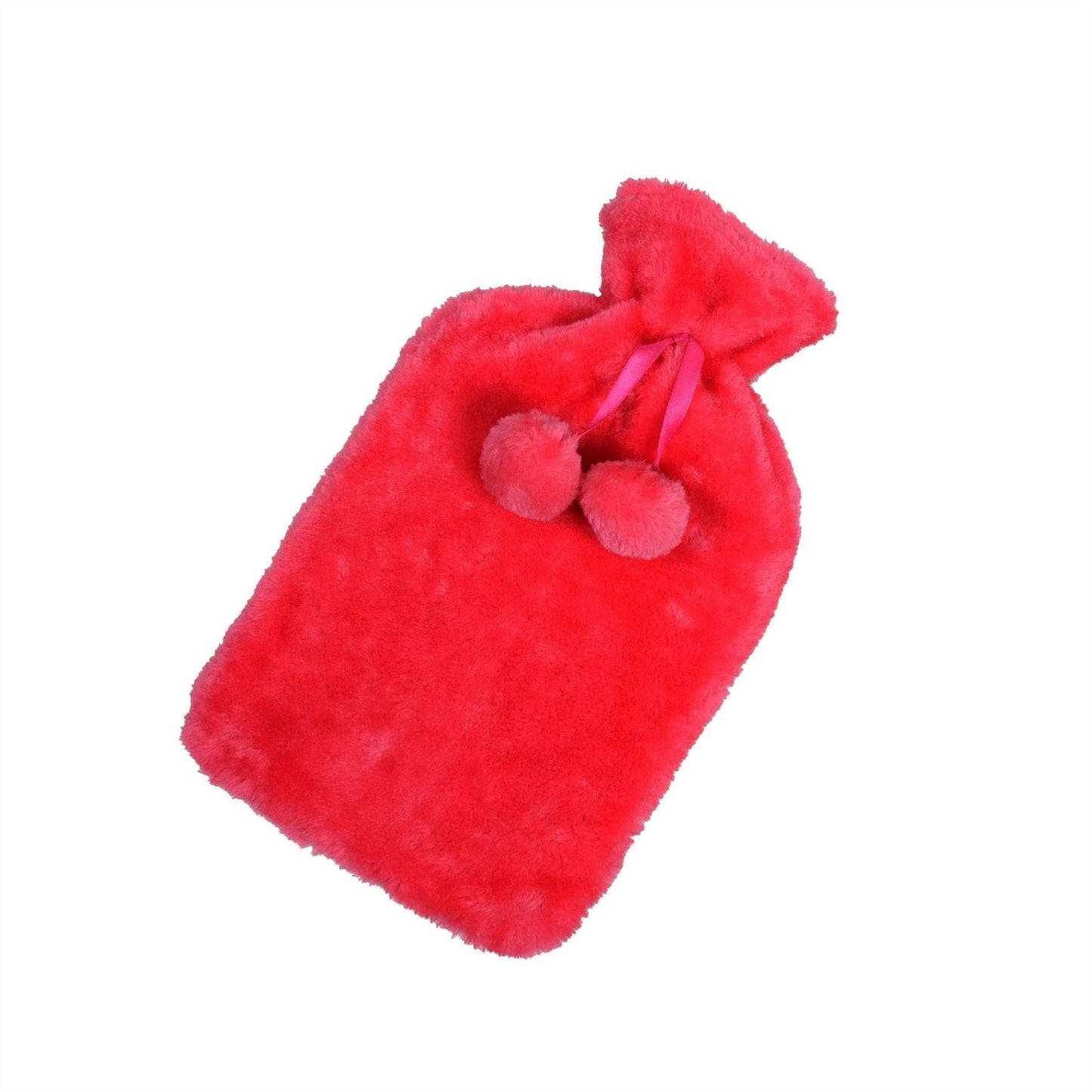 2 LITER HOT WATER BOTTLE PLUSH COVER RED. FA75462_REDW14H102C \\\FA75462_RED