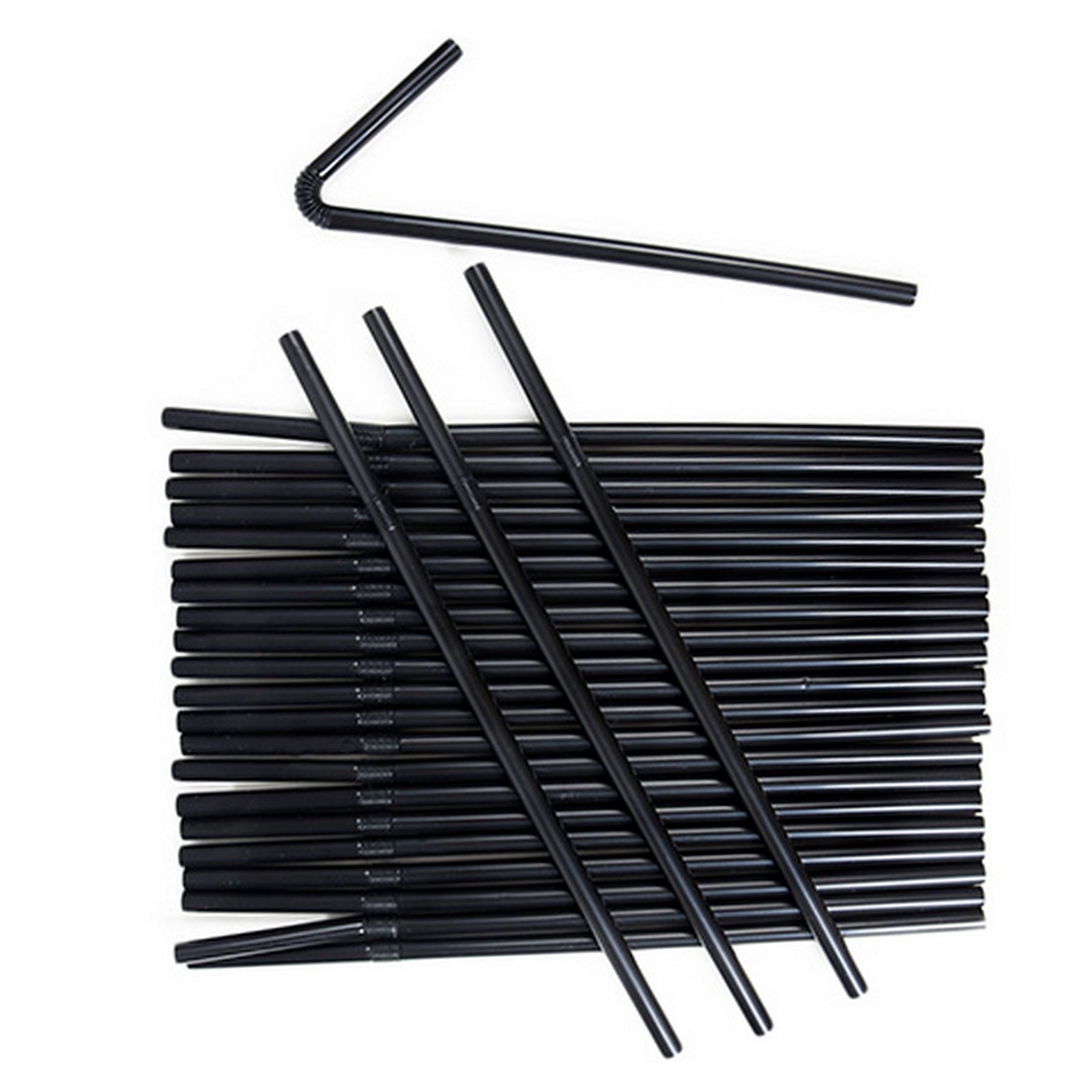 BENDY STRAW BLACK DRINKING STRAWS BOX OF 250 3984. FLXST250B \\\FLXST250B