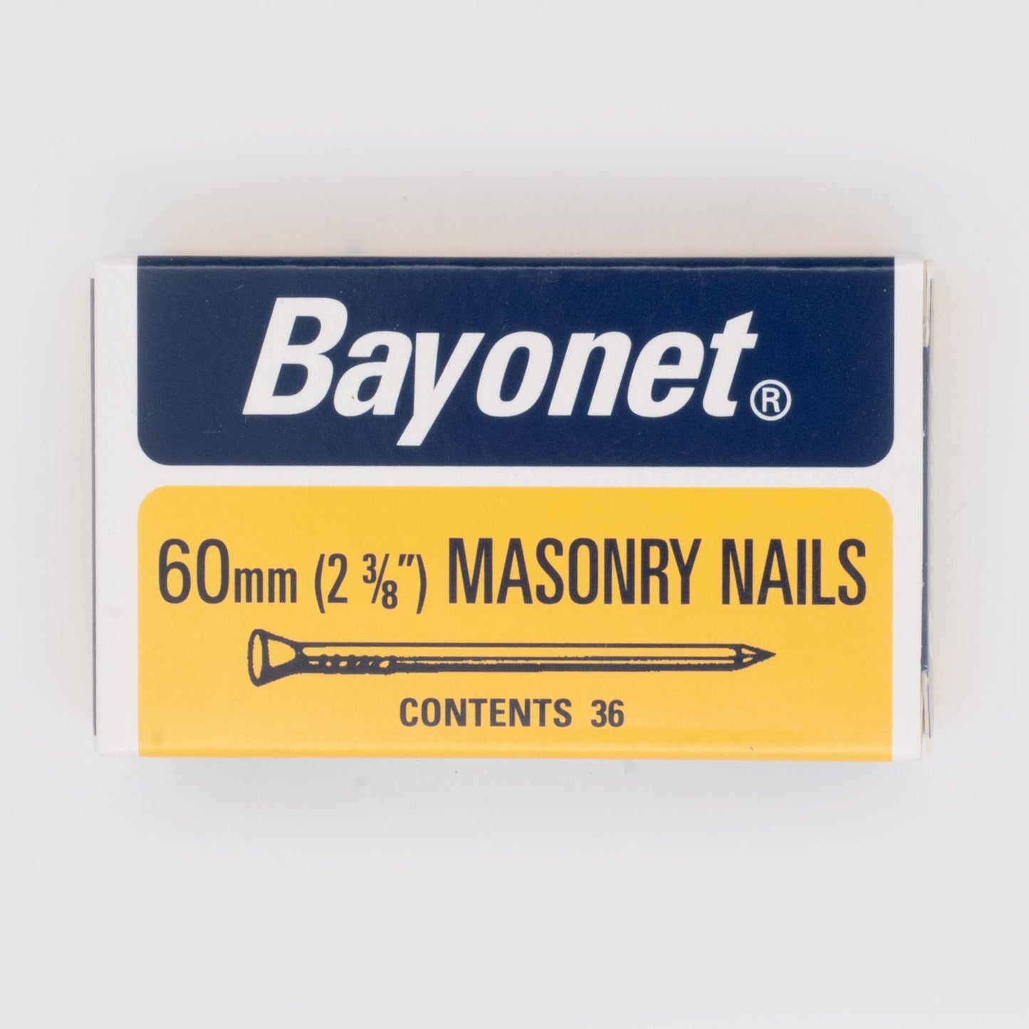 BAYONET ZINC PLATED MASONRY NAILS 60MM 36/PK. FS12212 \\\FS12212