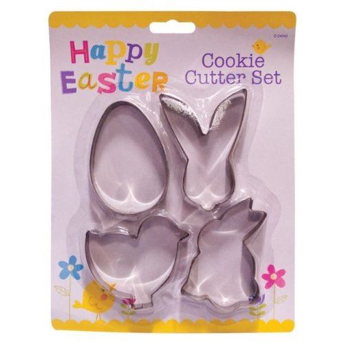 4 PACK EASTER METAL COOKIE CUTTERS - EGG-CHICK-BUNNIES. G24042 \\\G24042