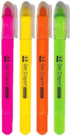 4 GEL CRAYON HIGHLIGHTERS. GEYZ \\\GEYZ