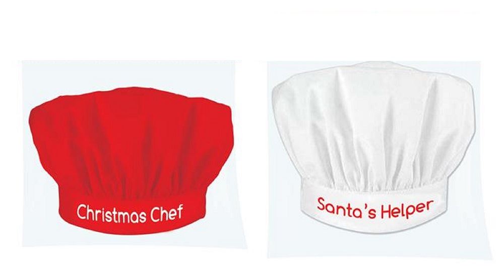 NOVELTY ADULT CHRISTMAS CHEF SANTA HELPER HAT  ( SEND WHITE OR RED ONLY ONE ). HCHZ \\\HCHZ