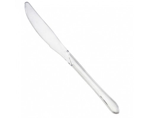 HEAVY DUTY DISPOSABLE CLEAR PLASTIC KNIVES KNIFE CUTLERY SET - 1 PACK. HDKN50 ACT221 \\\HDKN50