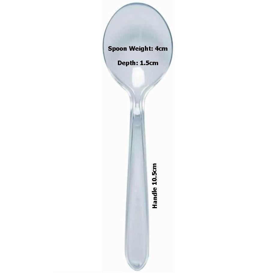 50 HEAVY DUTY SOUP SPOONS DISPOSABLE PLASTIC 8477. HDSS50 \\\HDSS50