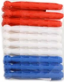 20 DOLLY CLOTHES PEGS PLASTIC RED WHITE BLUE. HH5516 \\\HH5516