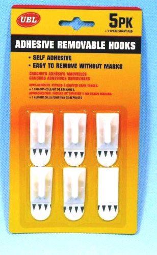 SELF ADHESIVE (REMOVABLE) HOOKS 5/PK. HY0084 \\\HY0084