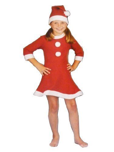GIRLS SANTA SUIT XMAS OUTFIT FANCY DRESS COSTUME - CHILDREN FATHER CHRISTMAS CLOTHES ( 3 PIECES ). JLS5611 \\\JLS5611