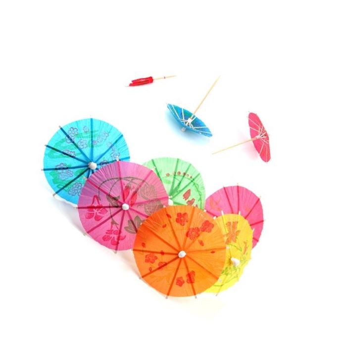 20 COCKTAIL UMBRELLAS/DRINKS COLOURS PAPER PARASOLS. JS3440 \\\JS3440