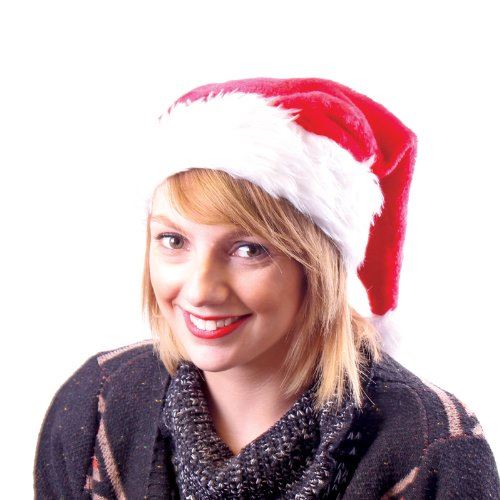 TRADITIONAL LUXURY CHRISTMAS XMAS FESTIVE VALVET SANTA / FATHER PARTY HAT. K9343 \\\K9343