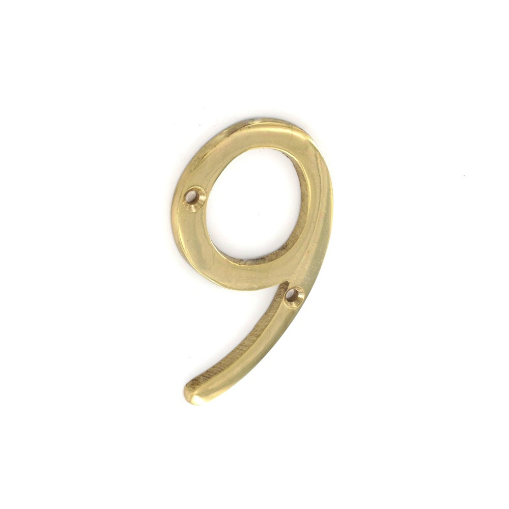 SECURIT S2509 BRASS NUMERAL NO.9 75MM. MP-S2509 \\\KD00110