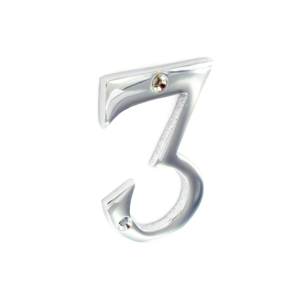 SECURIT S2963 CHROME NUMERAL NO.3 75MM. MP-S2963 \\\KD00149
